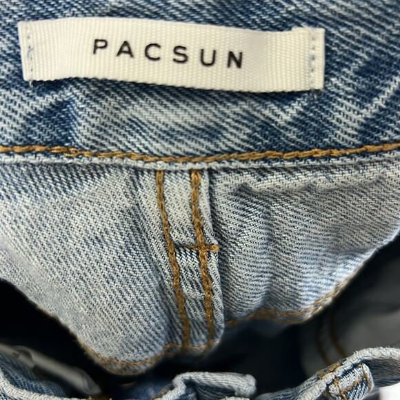 Pacsun Jeans Womens 25 Light Wash High Rise Crop Boyfriend Rigid Distressed - Picture 5 of 6